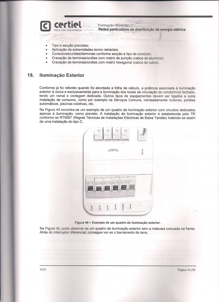 mesmo na folha de cálculo tem que existir a iluminação exterior